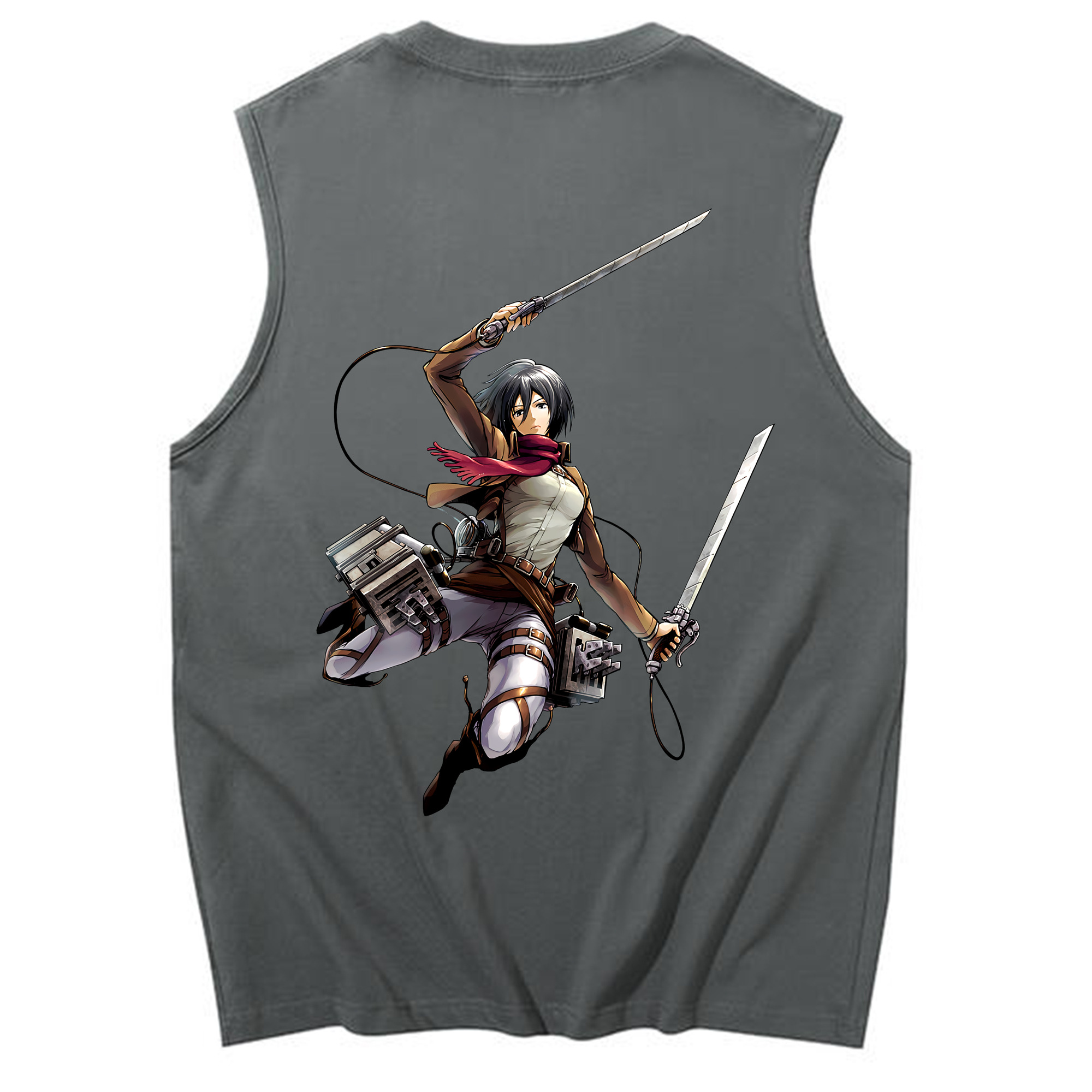 （画像用） 進撃の巨人 ミカサ·アッカーマン Attack on Titan Mikasa Ackerman コットン100％タンクトップ（背面プリント）